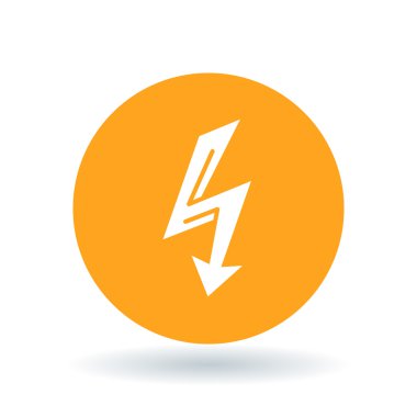 Elektrik yıldırım ok simgesi. Gök gürültüsü grev işareti. Elektrik flaş sembolü. Vektör çizim.