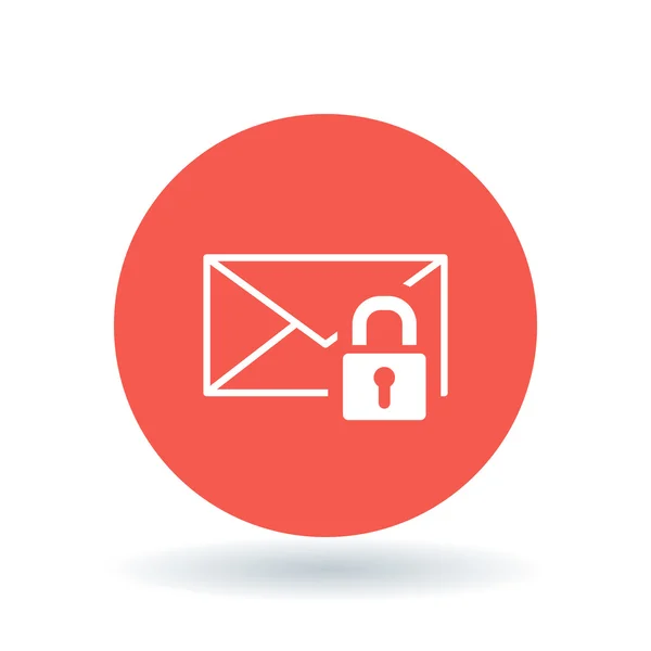Sicheres E-Mail-Symbol. geschützte E-Mail mit Vorhängeschloss. verschlüsseltes E-Mail-Symbol. Vektorillustration. — Stockvektor