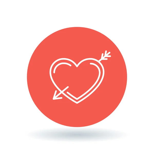Pfeil-Herz-Symbol. durchbohrtes Herzzeichen. Verlieben Sie sich. Vektorillustration. — Stockvektor