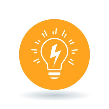 Conceptual lightbulb Idea icon. lightbulb flash sign. lightbulb electricity symbol. Vector illustration.