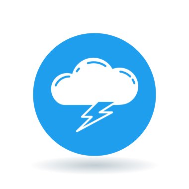 Bulut yıldırım simgesi. Bulut yıldırım işareti. Elektrik fırtına sembolü. Vektör çizimi.
