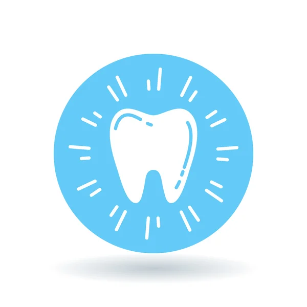 Icono de diente brillante saludable. Signo de diente limpio brillante. Símbolo de dientes blancos libres de cavidad. Ilustración vectorial . — Archivo Imágenes Vectoriales