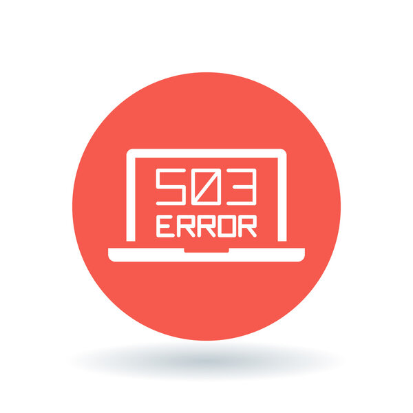 503 service unavailable error. Знак интернет-ошибки. Символ ошибки браузера ноутбука. Векторная иллюстрация
.