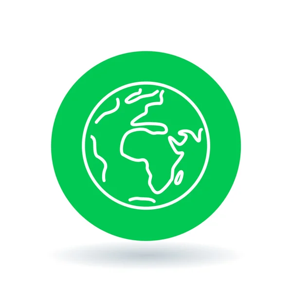 Bolygó Föld ikon. Zöld föld jel. Zöld bolygó szimbóluma. Vektoros illusztráció. — Stock Vector