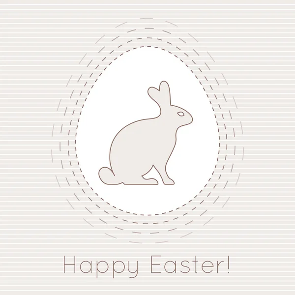 Šťastné velikonoční zajíce a velikonoční vajíčko. Návrh vektorové karty. — Stockový vektor