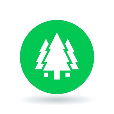 Ağaç simgesi. Çam ağacı ormanı işareti. Noel ağacı sembolü. Vektör çizimi.