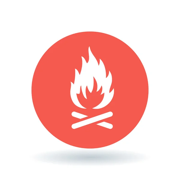 Fa tűz ikonra. Kültéri máglya szimbólum. Tábor tűz jel. Vektoros illusztráció. — Stock Vector