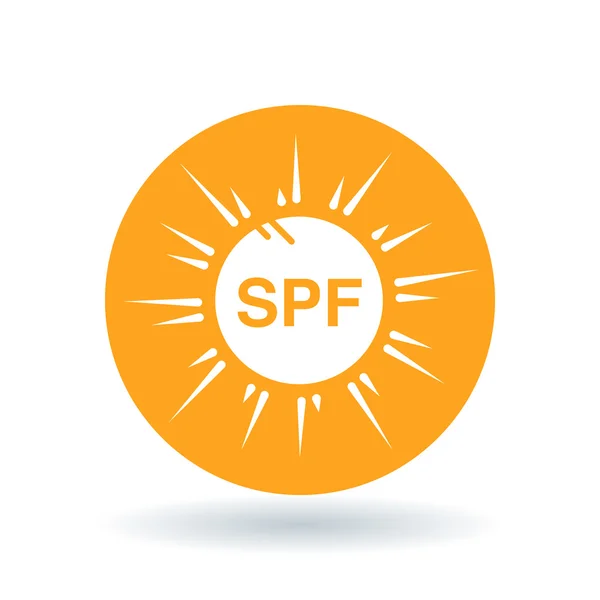 Иконка SPF sun. Символ SPF. Знак защиты УФ-SPF. Векторная иллюстрация . — стоковый вектор