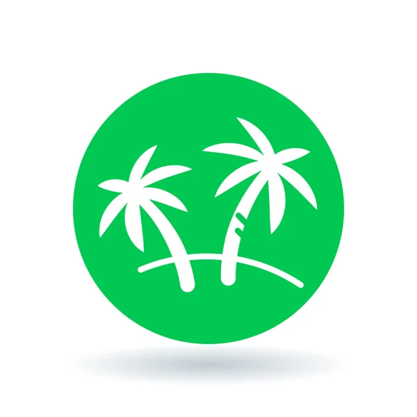 Значок пальмы. Знак кокосового дерева. Символ тропического дерева рая. Векторная иллюстрация . — стоковый вектор