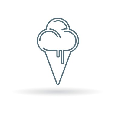 Dondurma koni simgesi. Dondurma kaşık işareti. Yumuşak hizmet tatlı sembolü.
