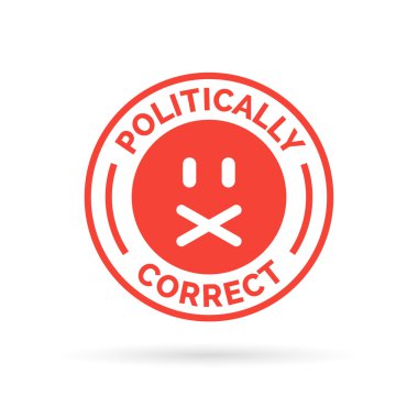 Politik olarak doğru simgesi. Politik doğruluk sembolü. Sansür f