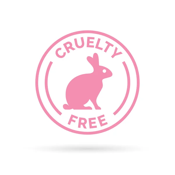 Cruelty free icon design with pink bunny rabbit vector symbol — Stock Vector