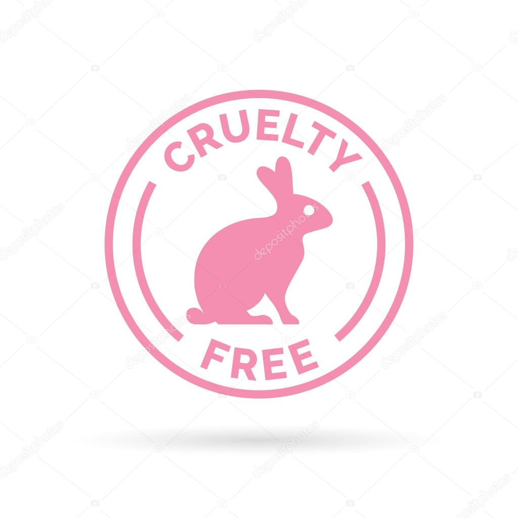 Animal cruelty free icon design. Animal cruelty free symbol design. Product not tested on animals sign with pink bunny rabbit stamp. Vector illustration.