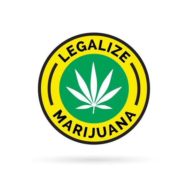 Het legaliseren van marihuana pictogram met cannabis blad symbool. — Stockvector