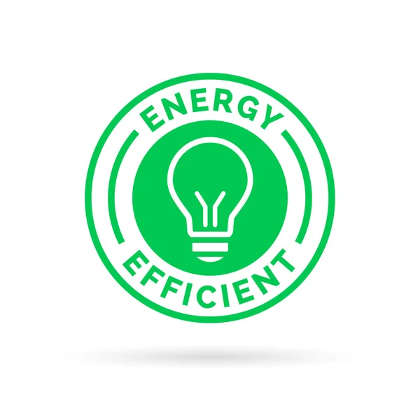 Energía eficiente verde eco icono bombilla símbolo de diseño — Vector de stock