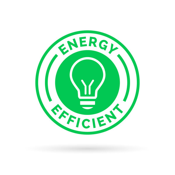 Энергоэффективная зеленая эко-иконка символ лампочки дизайн
