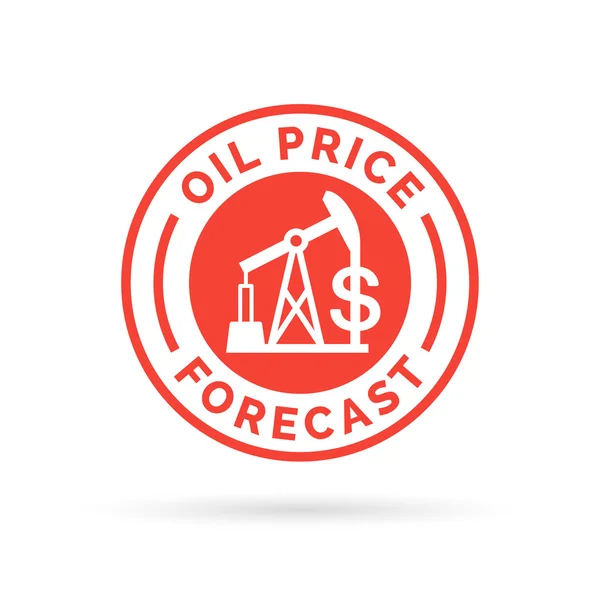 Oil price forecast icon with oil pump symbol dollar sign. — Stock Vector