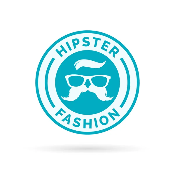 Hipster mode-icoon met hippie bril en snor symbool sta — Stockvector