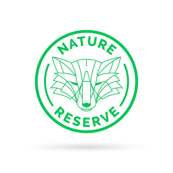 Φύση πάρκο άγριας ζωής αποθεματικό εικονίδιο έμβλημα με άγρια αλεπού σύμβολο st — Διανυσματικό Αρχείο