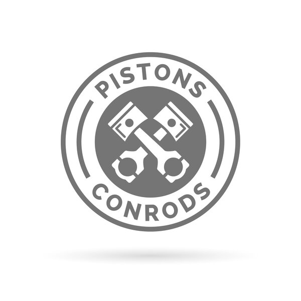 Pistons and conrods icon. Pistons rods sign. Vehicle service symbol.