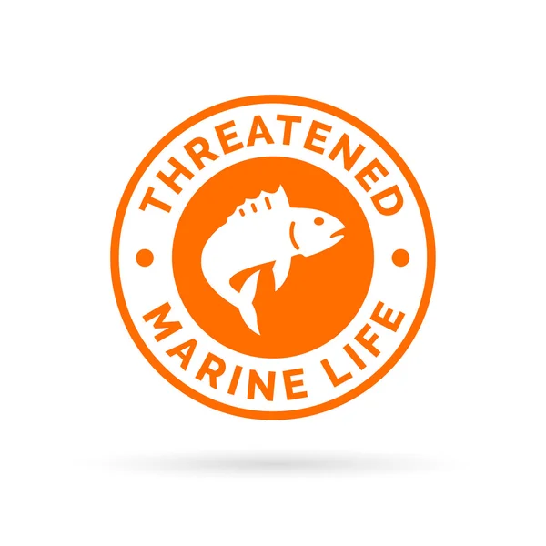 Threatened fish icon. Threatened marine species sign. fishing symbol.