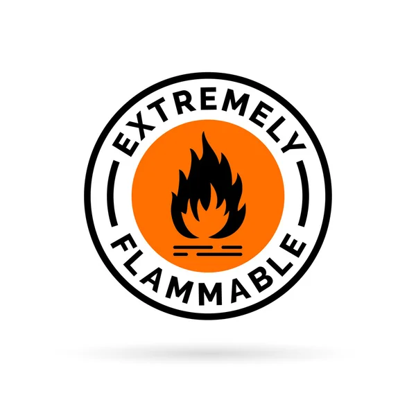 Extrem brennbare Ikone. Brandgefahr. Vorsicht Flammensymbol. — Stockvektor