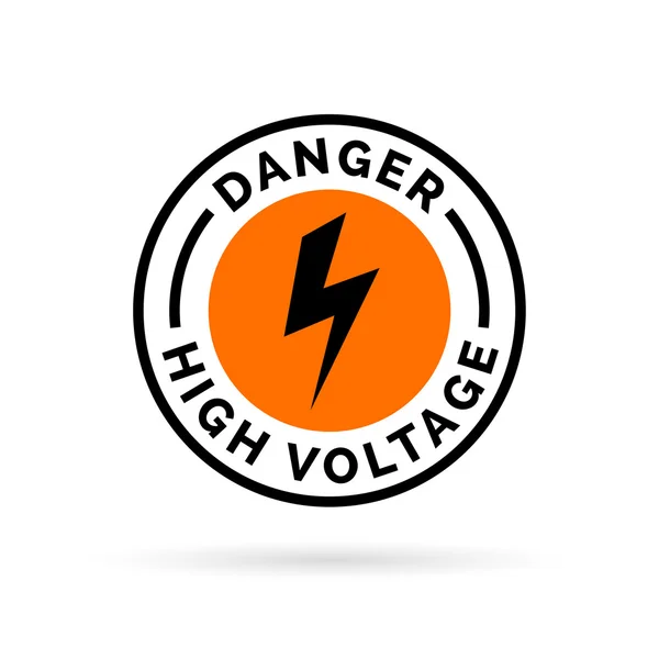 Gevaar, hoogspanning teken. Elektrische gevaren pictogram. Elektrische schok symbool. — Stockvector