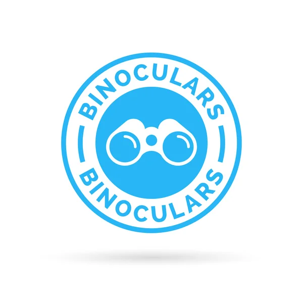 Insignia de icono binocular. Símbolo de prismáticos. Signo de sello binocular. Ilustración vectorial . — Archivo Imágenes Vectoriales