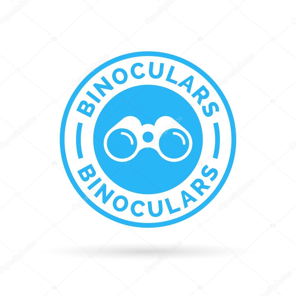 Binocular icon badge. Binoculars symbol. Binocular stamp sign. Vector illustration. Stock Vector