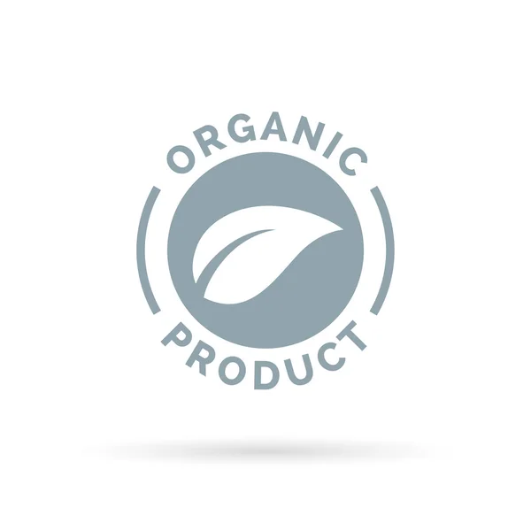 Organic product icon with leaf shape symbol. — Stockový vektor