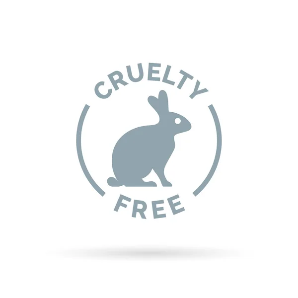 Cruelty free icon design with rabbit silhouette symbol. — Stock Vector