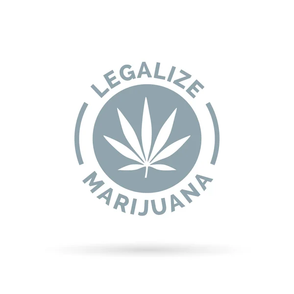 Legalize marijuana icon with cannabis leaf silhouette symbol. — Διανυσματικό Αρχείο