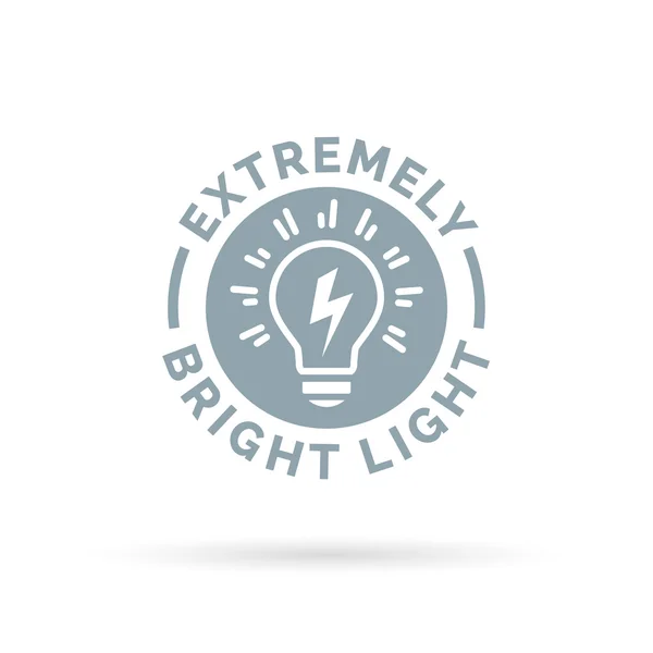 Light bulb icon extremely bright and powerful torch symbol design. — Wektor stockowy