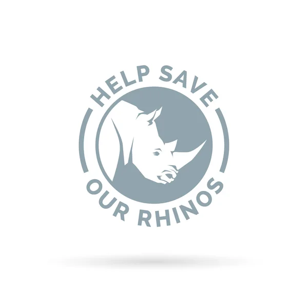 Helfen, unsere Nashörner vor illegaler Jagd zu retten. — Stockvektor