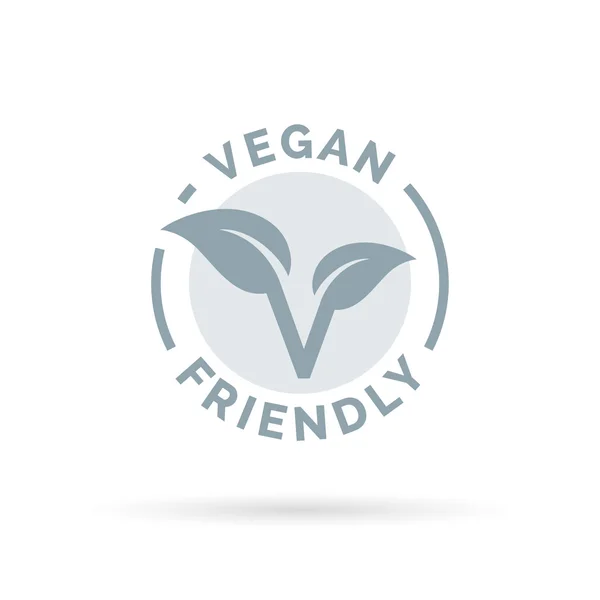 Vegan friendly icon design. Vegan leaf symbol. — Stock Vector