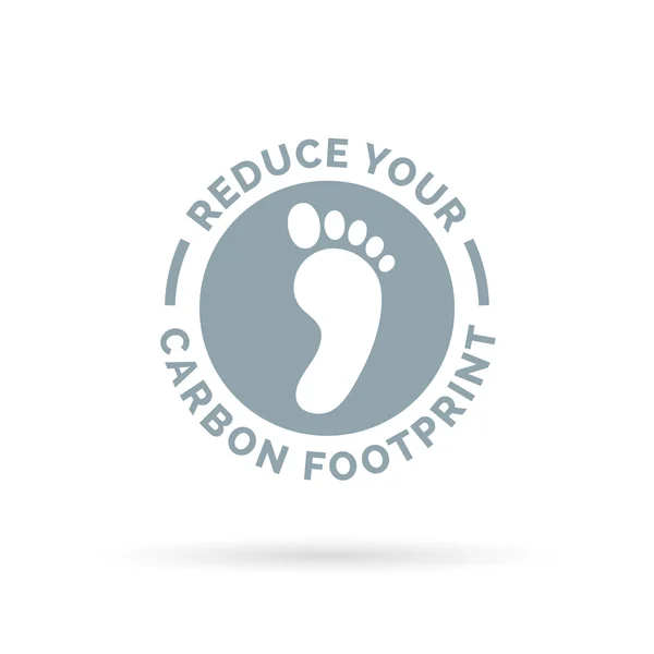 Reduzca su icono de huella de carbono con el símbolo de huella ecológica . — Vector de stock
