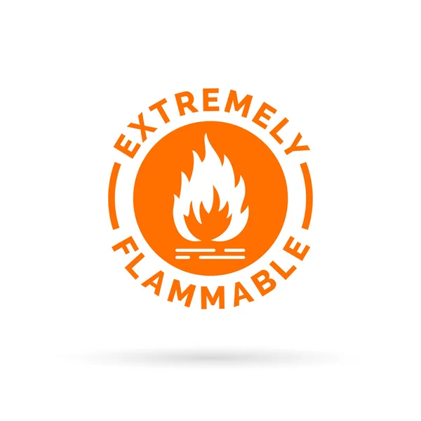 Extremely flammable icon. Fire hazard sign. Caution fire symbol. — Stock Vector