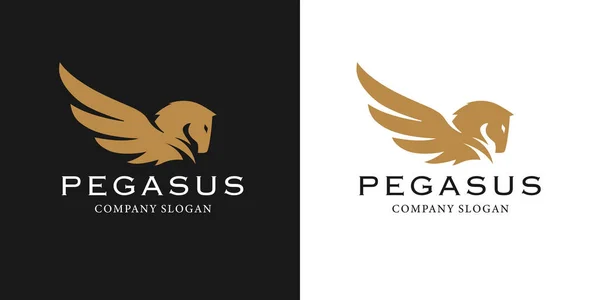 Pegasus Empresa Corporativa Conceito Logotipo Design Cavalo Mitologia Grega Com — Vetor de Stock
