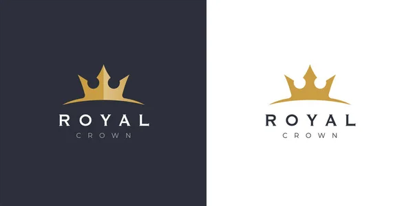 Estilo Premium Elegante Símbolo Del Logotipo Corona Oro Icono Compañía — Archivo Imágenes Vectoriales