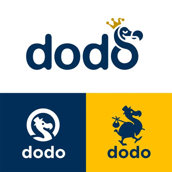 Έννοιες Εικονίδιο Λογότυπο Dodo Πουλί Εικονογράφηση Διανύσματος — Διανυσματικό Αρχείο