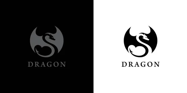 Dragon Logo Icon Mythological Animal Symbol Vector Illustration — Stock Vector