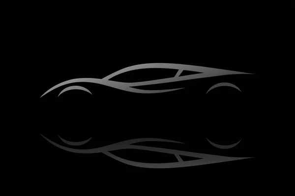 Auto Sports Car Silhouette Design Performance Sports Vehicle Dealership Symbol — Stock Vector