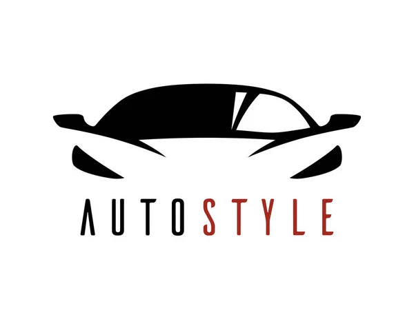 Auto Design Logo Auto Stile Con Concept Icona Sportiva Silhouette — Vettoriale Stock