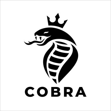 Kral Kobra logosu. Viper ikonu. Taç sembollü yılan. Yılan dişi işareti. Vektör illüstrasyonu.