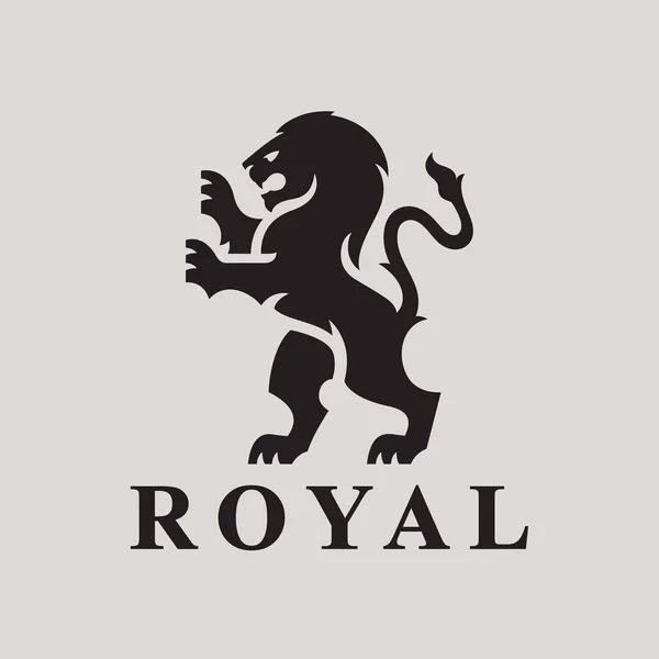 Design Ícone Logotipo Heraldry Lion Símbolo Crista Animal Selvagem Premium —  Vetores de Stock