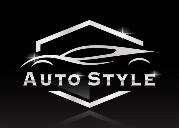 Logo Concessionaria Silhouette Auto Sportive Prestazioni Supercar Veicolo Motore Distintivo — Vettoriale Stock