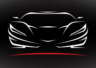 Concept Sportscar Vehicle Silhouette 4 clipart