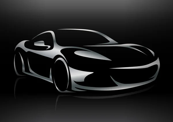 Concept Sportscar voertuig silhouet 2 — Stockvector