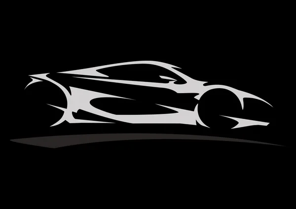 Concept Sportscar voertuig silhouet 05 — Stockvector