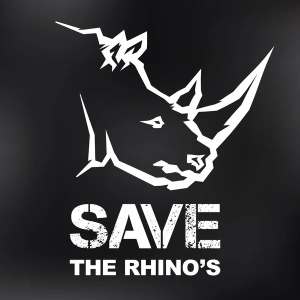 Guardar el Rhino 's — Vector de stock